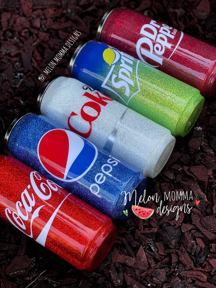 Soda Pop Can Glitter Tumblers