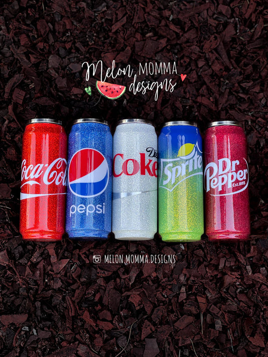 Soda Pop Can Glitter Tumblers