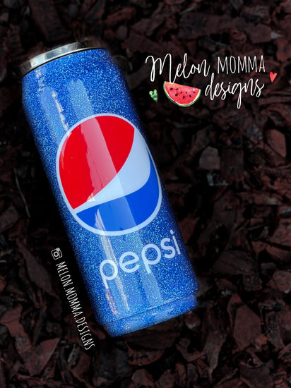 Soda Pop Can Glitter Tumblers Pepsi